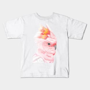 Major Mitchell's cockatoo watercolor bird parrot Kids T-Shirt